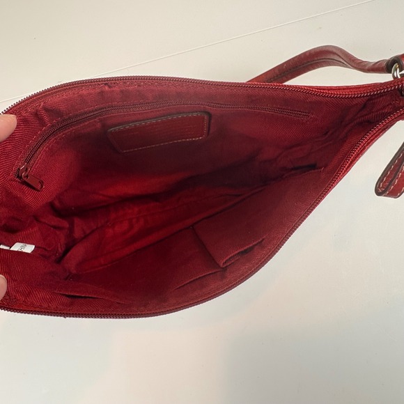 Vintage Rolfs Brand Red Leather Shoulder Bag Small Hobo Purse Classic Style - Picture 7 of 12